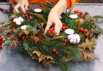 Atelier couronne de Noel