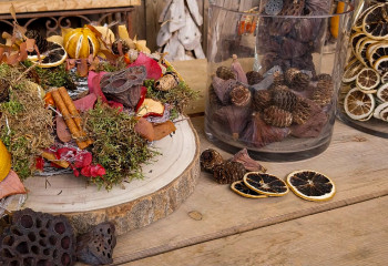 Atelier couronne d'automne à la Serre des Ateliers des Fermes de Gally