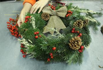 Réalisation Couronne de Noël DIY ferme de Gally sapin
