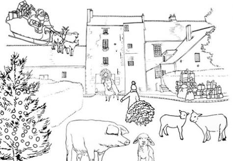 coloriage de noël à imprimer père noël
